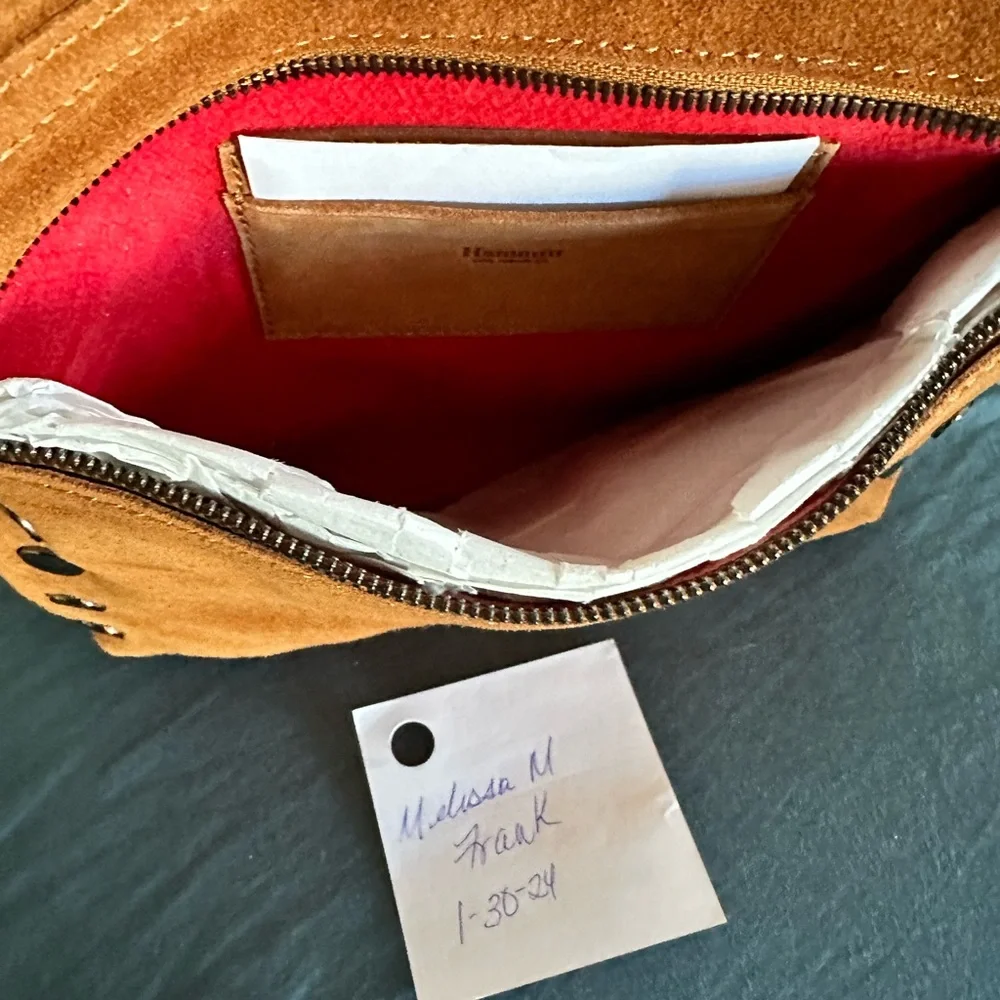 NWT MED VIP Cognac Suede Crossbody - Picture 4 of 4